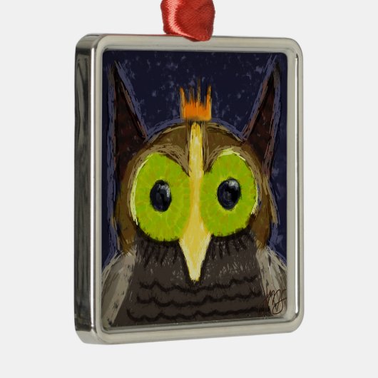 Das heikelnde Owl Silbernes Ornament (Rechts)