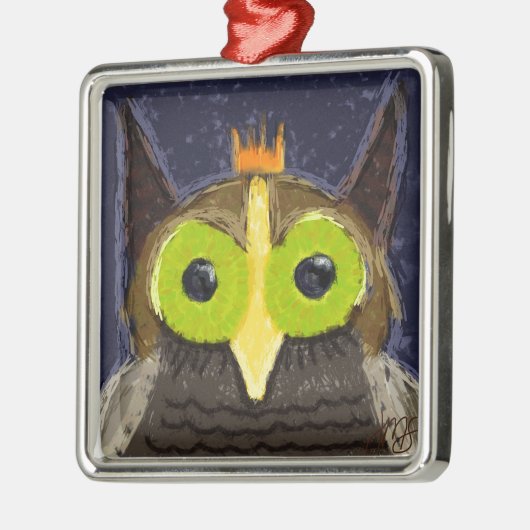 Das heikelnde Owl Silbernes Ornament (Links)
