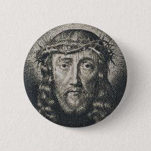 Das Heilige Antlitz mit Dornen gekrönt Button