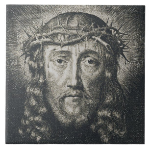 Das Heilige Antlitz mit Dornen gekrönt Fliese