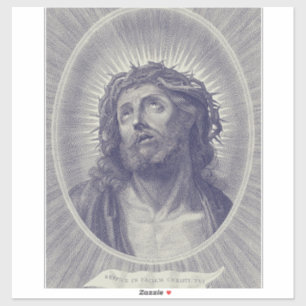 Das Heilige Gesicht Jesu mit Dornenkrone Kunst Aufkleber