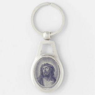 Das Heilige Gesicht Jesu mit Dornenkrone Kunst Schlüsselanhänger