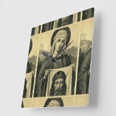Das heilige Gesicht Jesu Quadratische Wanduhr (Winkel)