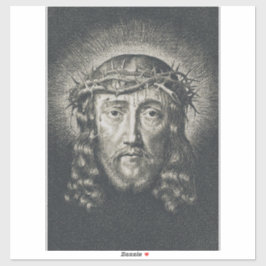 Das heilige Gesicht mit Dornen gekrönt Aufkleber