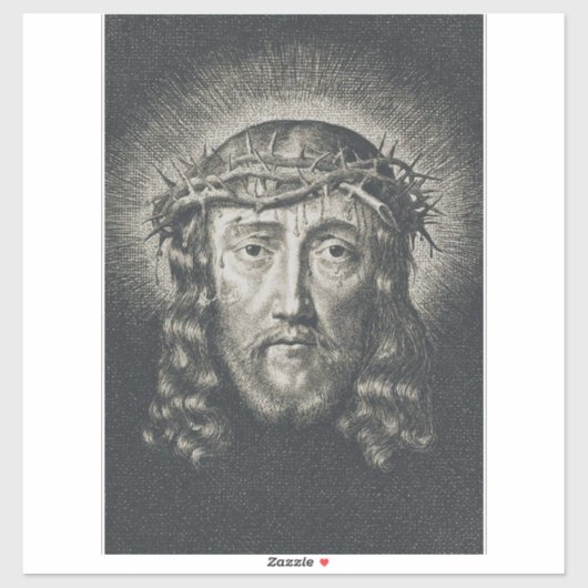 Das heilige Gesicht mit Dornen gekrönt Aufkleber (Blatt)