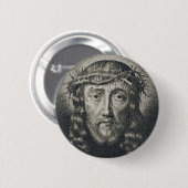 Das heilige Gesicht mit Dornen gekrönt Button (Vorne & Hinten)