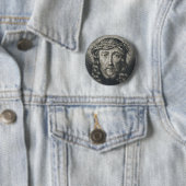 Das heilige Gesicht mit Dornen gekrönt Button (Beispiel)