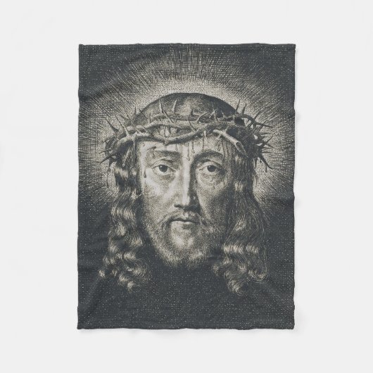 Das heilige Gesicht mit Dornen gekrönt Fleecedecke (Vorderseite)