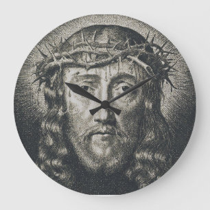 Das heilige Gesicht mit Dornen gekrönt Große Wanduhr
