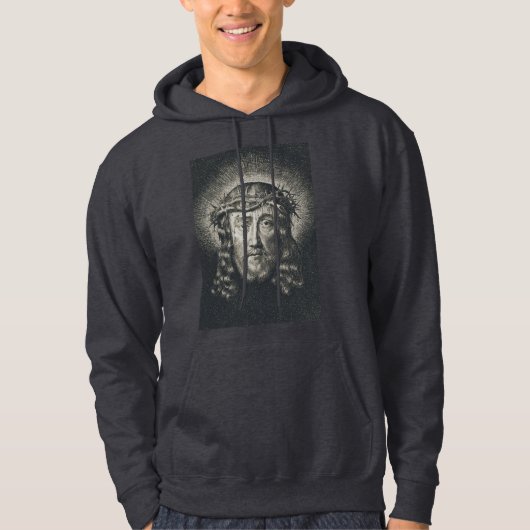 Das heilige Gesicht mit Dornen gekrönt Hoodie (Vorderseite)