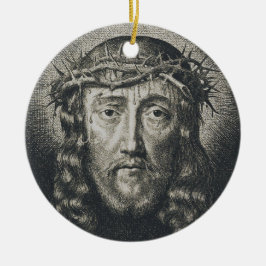 Das heilige Gesicht mit Dornen gekrönt Keramik Ornament