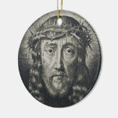 Das heilige Gesicht mit Dornen gekrönt Keramik Ornament (Links)