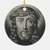 Das heilige Gesicht mit Dornen gekrönt Keramik Ornament (Hinten)