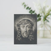 Das heilige Gesicht mit Dornen gekrönt Postkarte (Stehend Vorderseite)