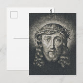 Das heilige Gesicht mit Dornen gekrönt Postkarte (Vorne/Hinten)