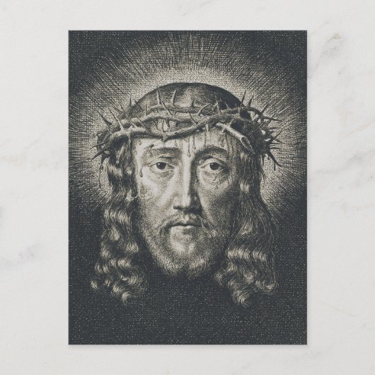Das heilige Gesicht mit Dornen gekrönt Postkarte (Vorderseite)