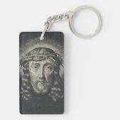 Das heilige Gesicht mit Dornen gekrönt Schlüsselanhänger (Rückseite)