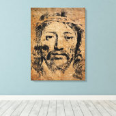 Das heilige Gesicht von Jesus Canvas Print Leinwanddruck (Insitu (Holzboden))