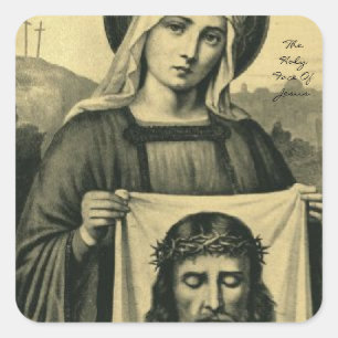 Das heilige Gesicht von Jesus Quadratischer Aufkleber