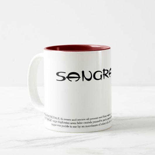 DAS HEILIGE GRAL ZWEIFARBIGE TASSE (Vorderseite Links)