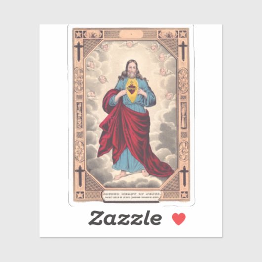 Das Heilige Herz Jesu Aufkleber (Blatt)