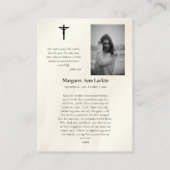 Das heilige Herz Jesu Beerdigungskarte Platzkarte (Rückseite)