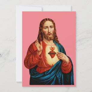 Das Heilige Herz Jesu, feines Kunstporträt Feiertagskarte
