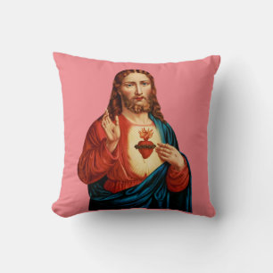 Das Heilige Herz Jesu, feines Kunstporträt Kissen