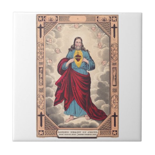Das Heilige Herz Jesu Fliese (Vorderseite)
