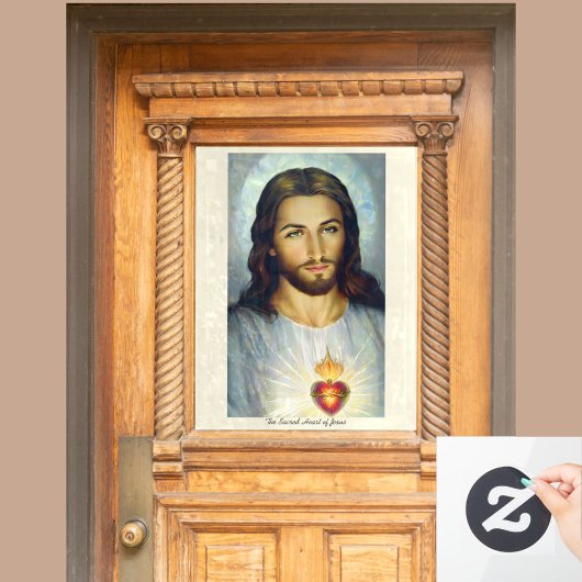Das heilige Herz Jesu Groß Fensteraufkleber