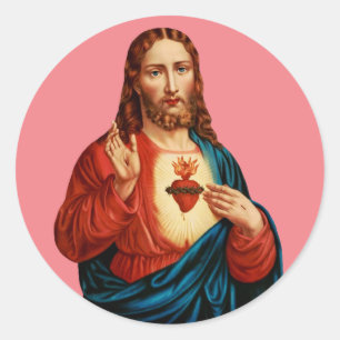 Das heilige Herz Jesu Runder Aufkleber