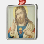 Das heilige Herz Silbernes Ornament (Links)