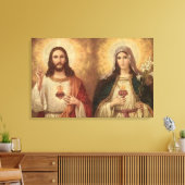 Das heiligste Herz des heiligen Jesus und der heil Leinwanddruck (Insitu (Wohnzimmer))
