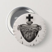 Das heiligste Herz Jesu Christi Button (Vorne & Hinten)