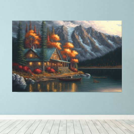 Das Heiligtum, das Seehaus, die Hütte, die Außenma Leinwanddruck (Insitu (Holzboden))