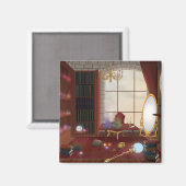 Das Heiligtum des Magiers - verzauberte Bibliothek Magnet (Vorderseite/Rückseite)