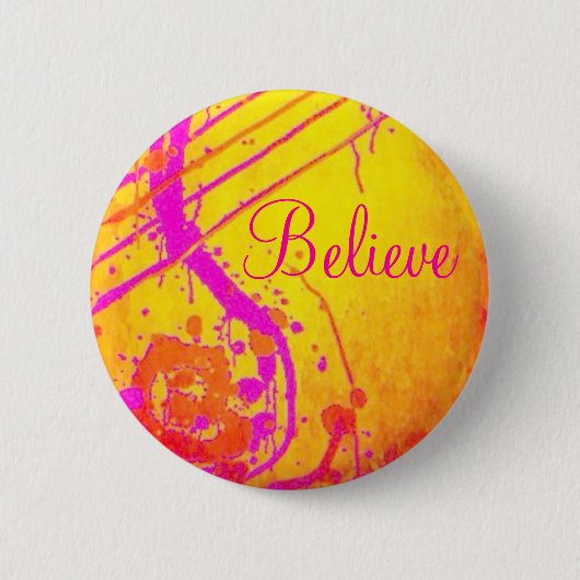 Das heiße abstrakte Rosa, glauben Abzeichen Button (Vorderseite)