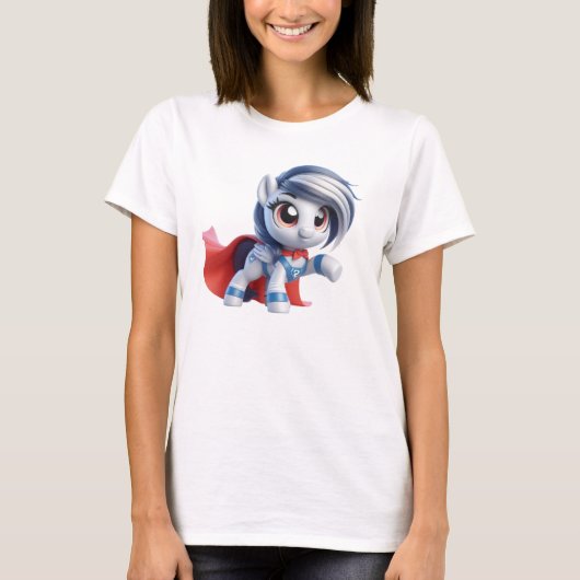 Das heldenhafte Pony mit silberner Krinze. T-Shirt (Vorderseite)