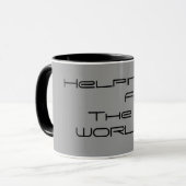 Das Helfen füttern die WELT Tasse (Vorderseite Links)