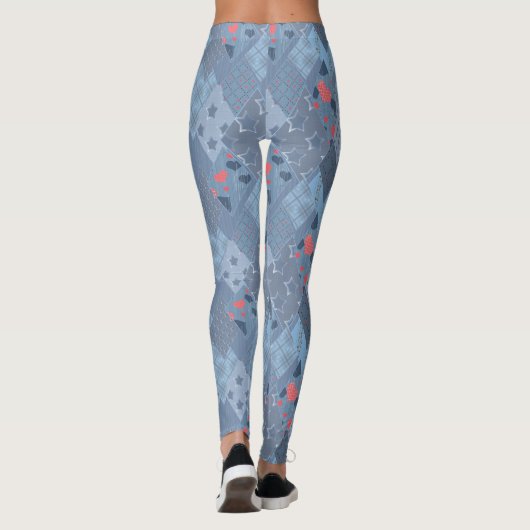 Das hellblaue Flickwerk Leggings (Rückseite)