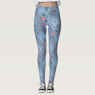 Das hellblaue Flickwerk Leggings