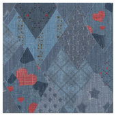 Das hellblaue Flickwerk Stoff (Nahaufnahme)