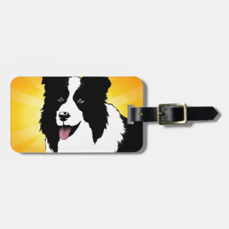 Das helle Grenzcollie-HundePop-Kunst-Haustier Gepäckanhänger
