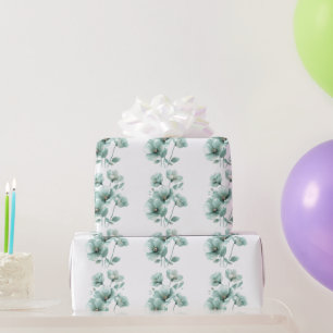 Das helle türkisfarbene Blumenwackelpapier Geschenkpapier
