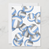 Das hellgraue Team farbenfrohe Kinder-Volleyball-P Einladung (Rückseite)