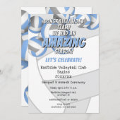 Das hellgraue Team farbenfrohe Kinder-Volleyball-P Einladung (Vorne/Hinten)