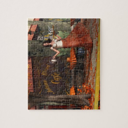 Das Herbst-Braten-Café Puzzle (Vertikal)