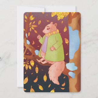 Das Herbst Eichhörnchen Feiertagskarte
