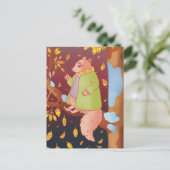 Das Herbst Eichhörnchen Postkarte (Stehend Vorderseite)