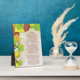 Das Herbstgedicht von John Keats Fotoplatte